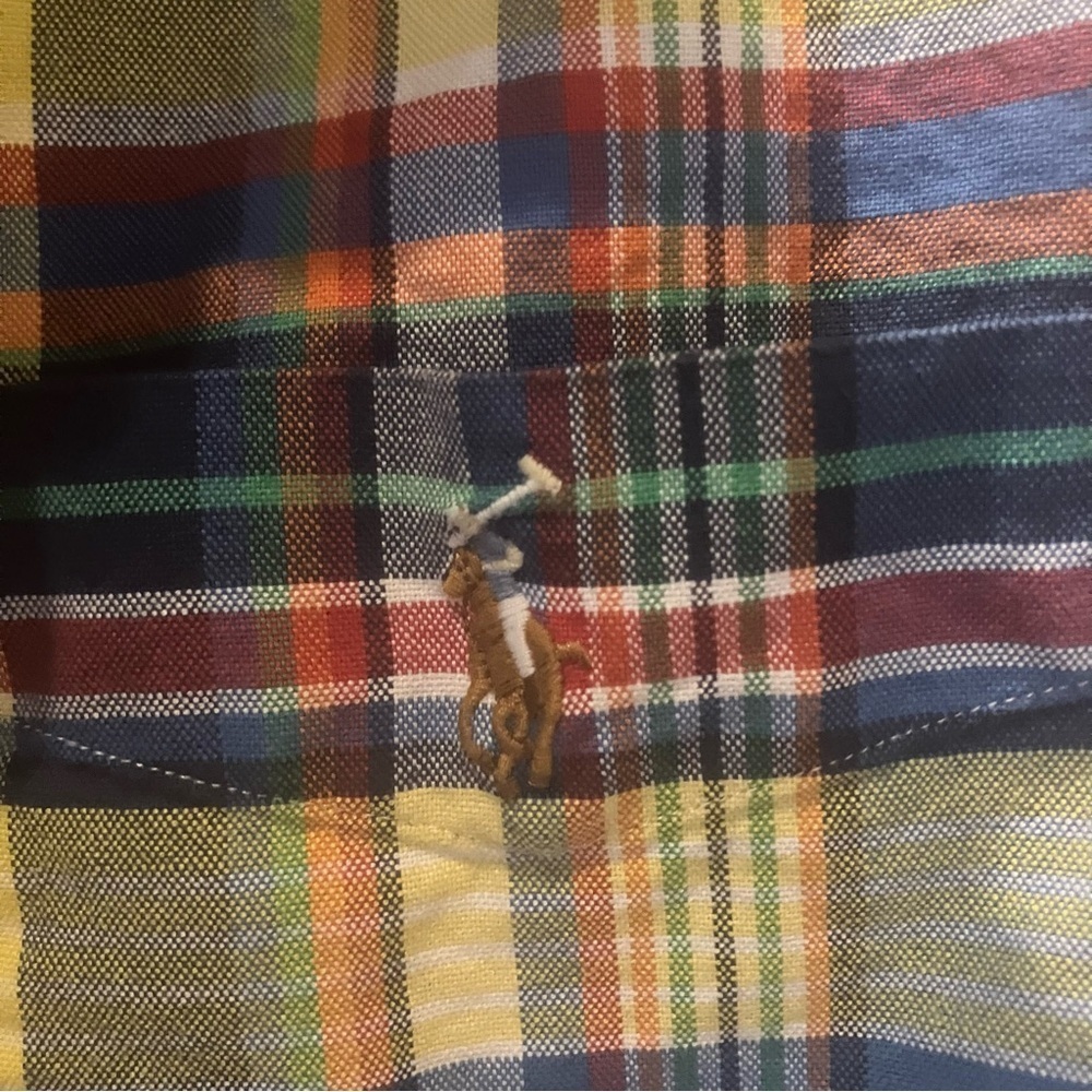 Men’s Polo Ralph Lauren Multicolored Plaid Button Down Shirt (M) - Picture 3 of 7